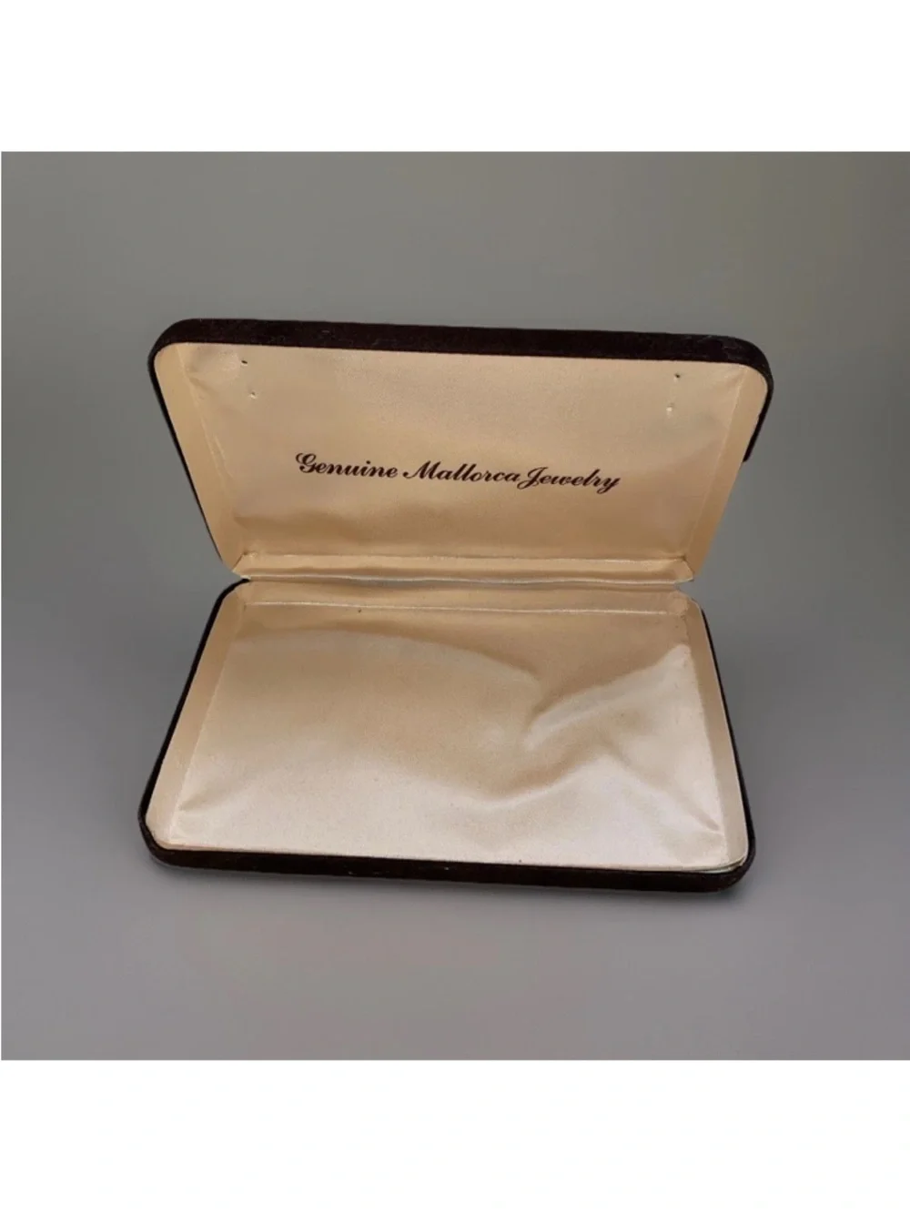 Mallorca Spain Original Velvet Brown jewelry Box ONLY Vintage
